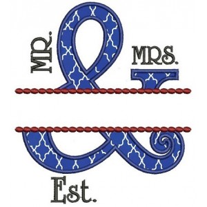 Mr & Mrs Applique Fancy Border Embroidery Digitized Design Design Pattern - Instant Download - 4x4 , 5x7, and 6x10 -hoops